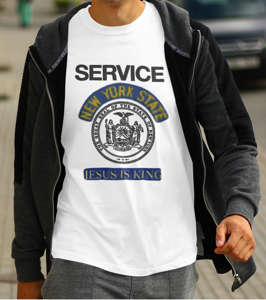 Service New York State Seal Jesus Is King T-Shirt