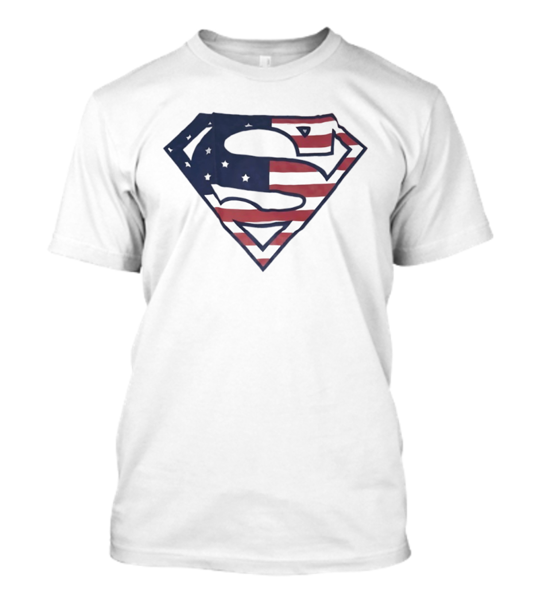 Superman American Flag Design USA Stars Stripes Logo T-Shirt