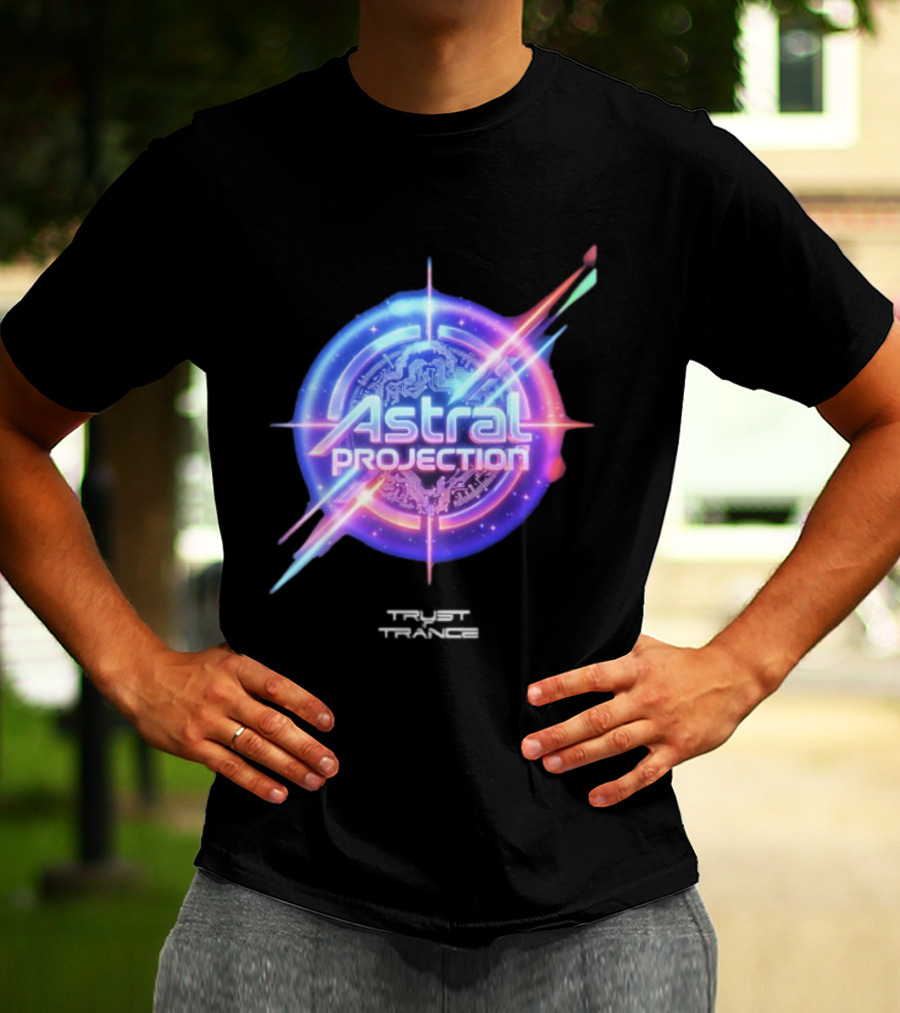 Astral Projection Trust In Trances Psychedelic Journey Circular Emblem T-Shirt