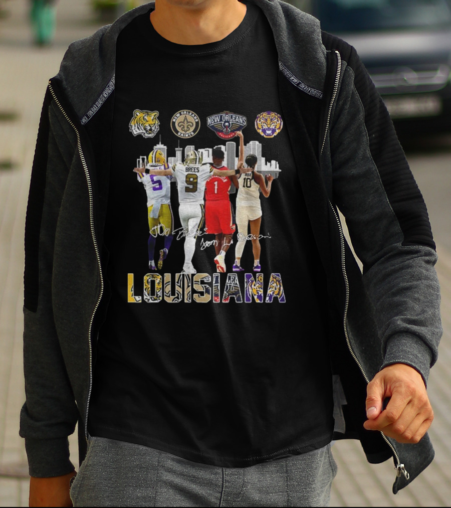 LSU Tigers Saints Pelicans Missouri Tigers Louisiana Legends T-Shirt