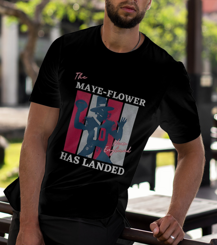 New England Football Pilgrim Drake The Maye-flower Has Landed T-Shirt