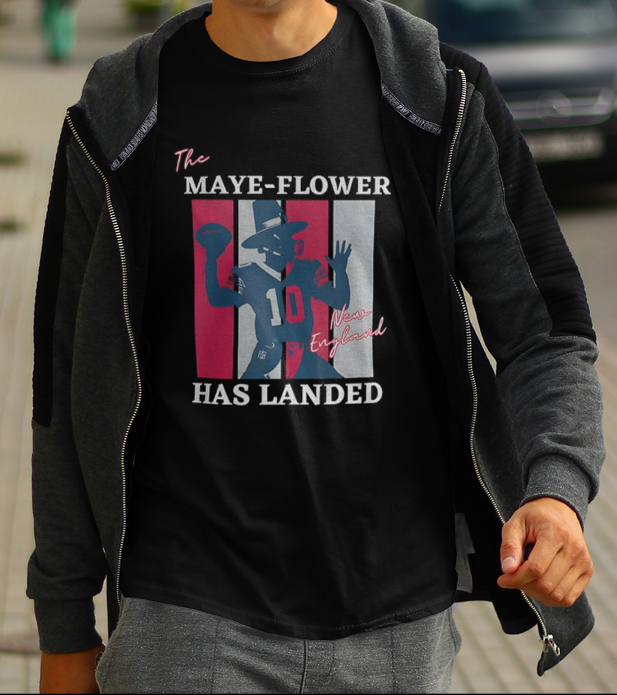 New England Football Pilgrim Drake The Maye-flower Has Landed T-Shirt