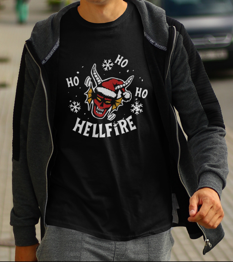 Metallica X Stranger Things Ho Ho Ho Hellfire Christmas Devil Santa T-Shirt