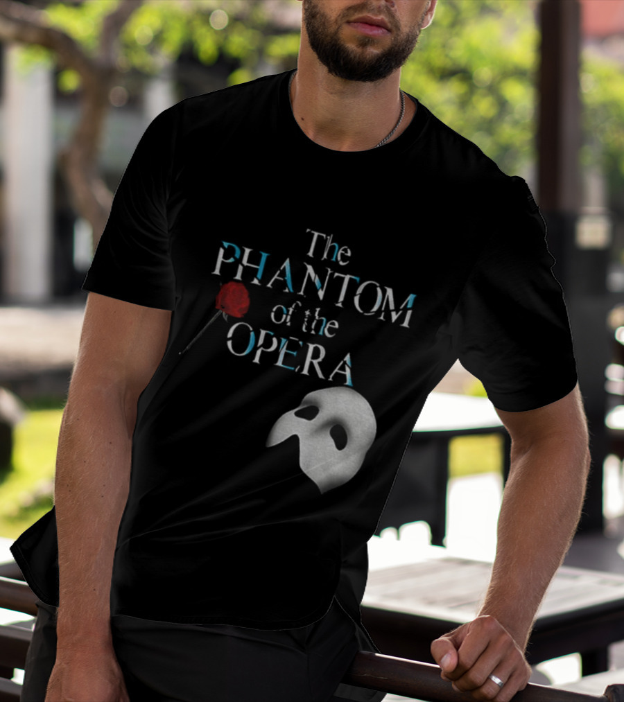 The Phantom Of The Opera Mask And Red Rose Broadway Musical T-Shirt