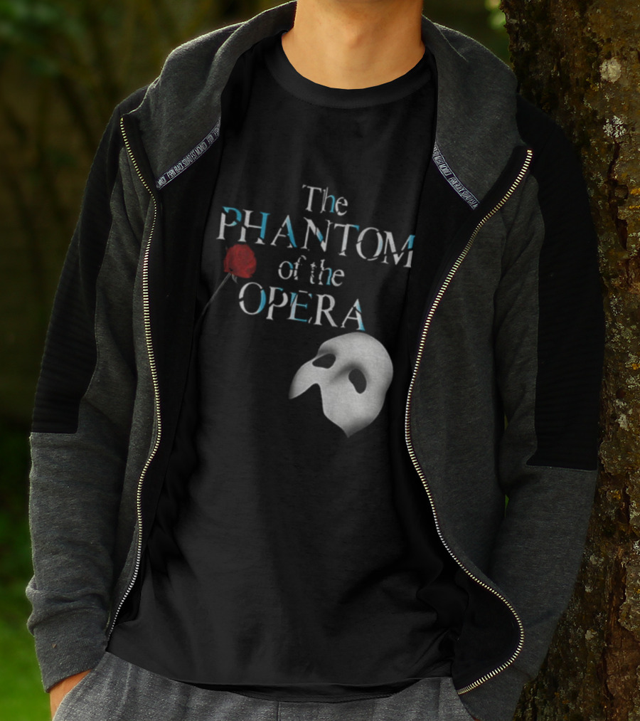 The Phantom Of The Opera Mask And Red Rose Broadway Musical T-Shirt