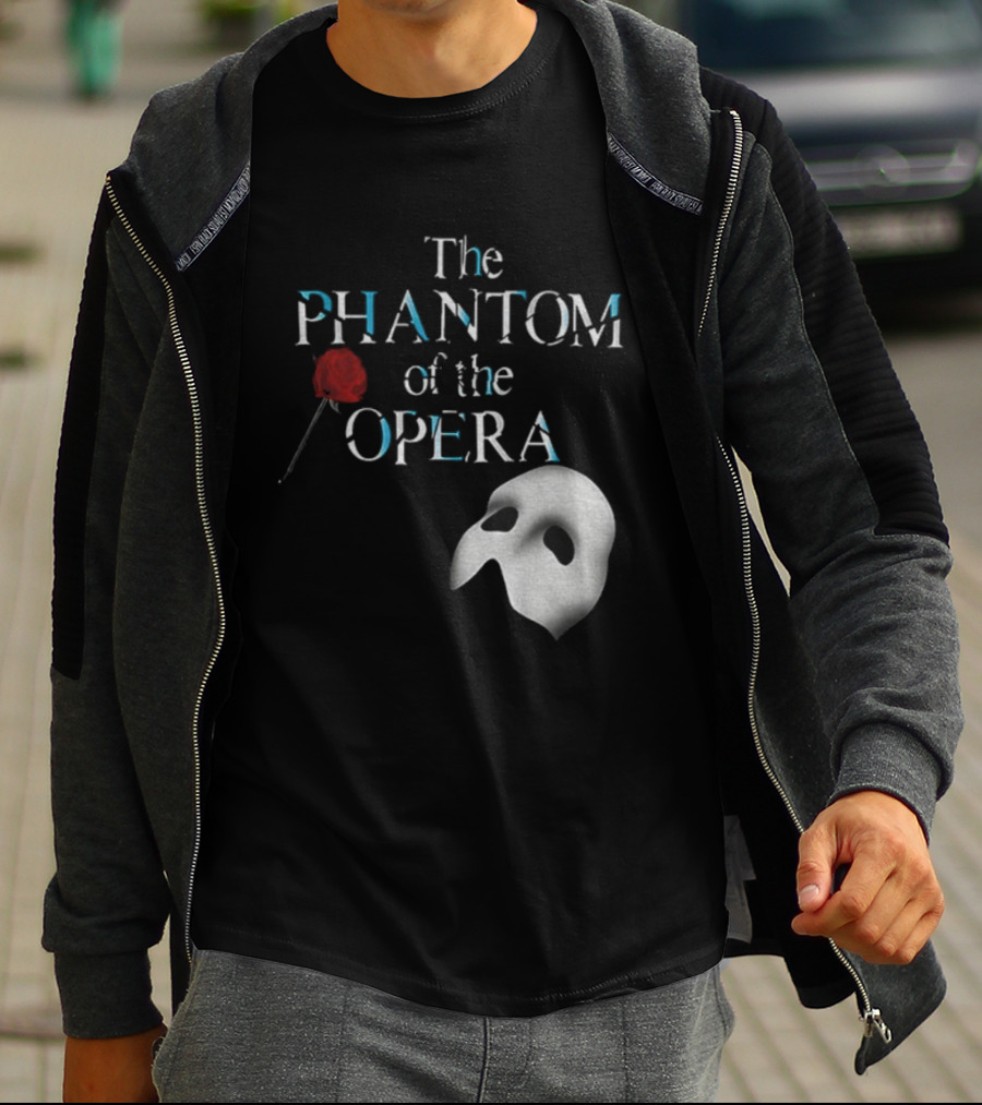 The Phantom Of The Opera Mask And Red Rose Broadway Musical T-Shirt