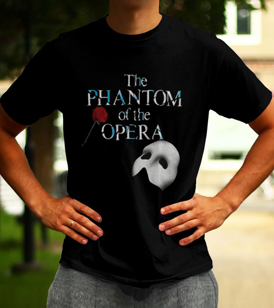 The Phantom Of The Opera Mask And Red Rose Broadway Musical T-Shirt