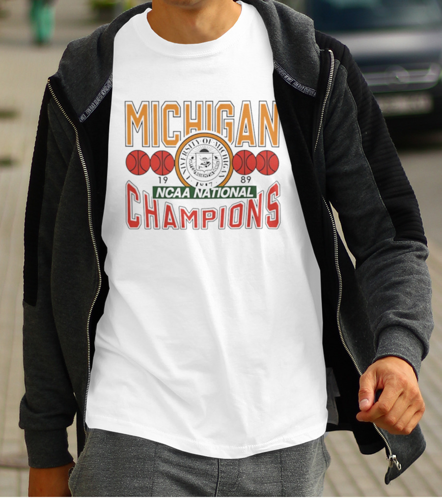 Michigan NCAA Basketball National Champions 1989 Logo T-Shirt