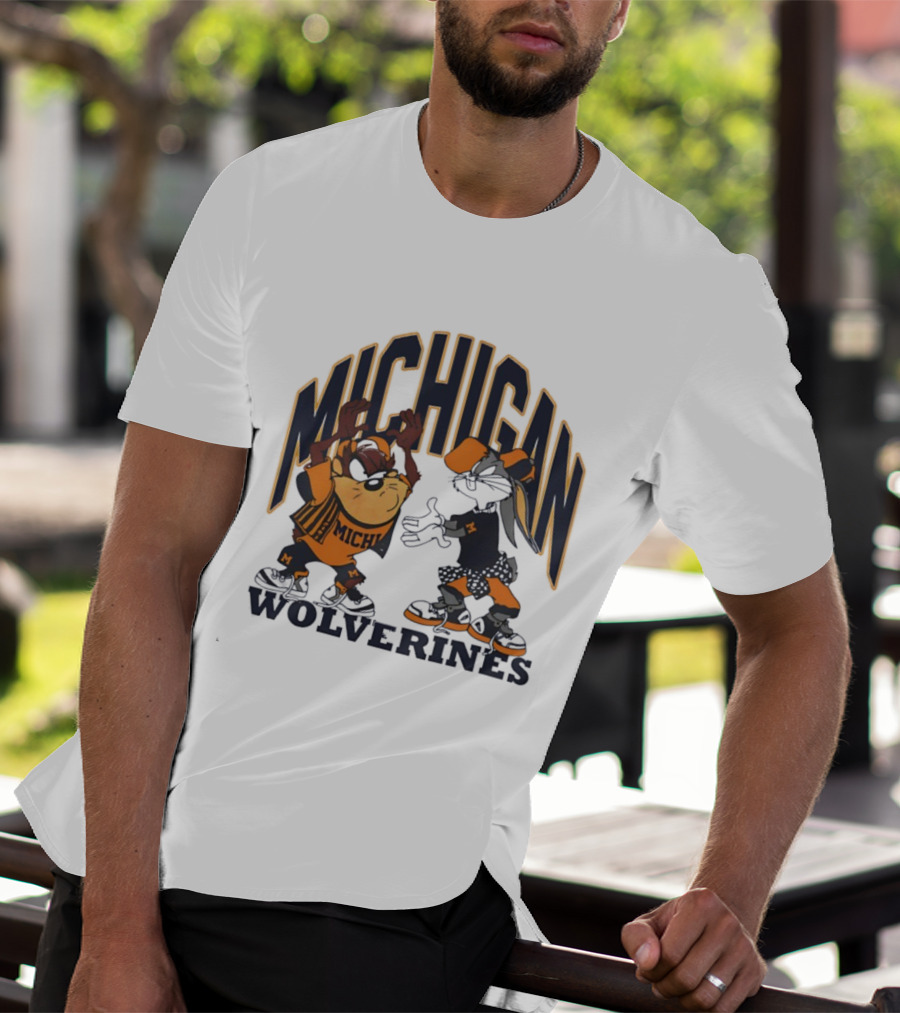 Michigan Wolverines Basketball Tasmanian Devil Bugs Bunny Crossover T-Shirt