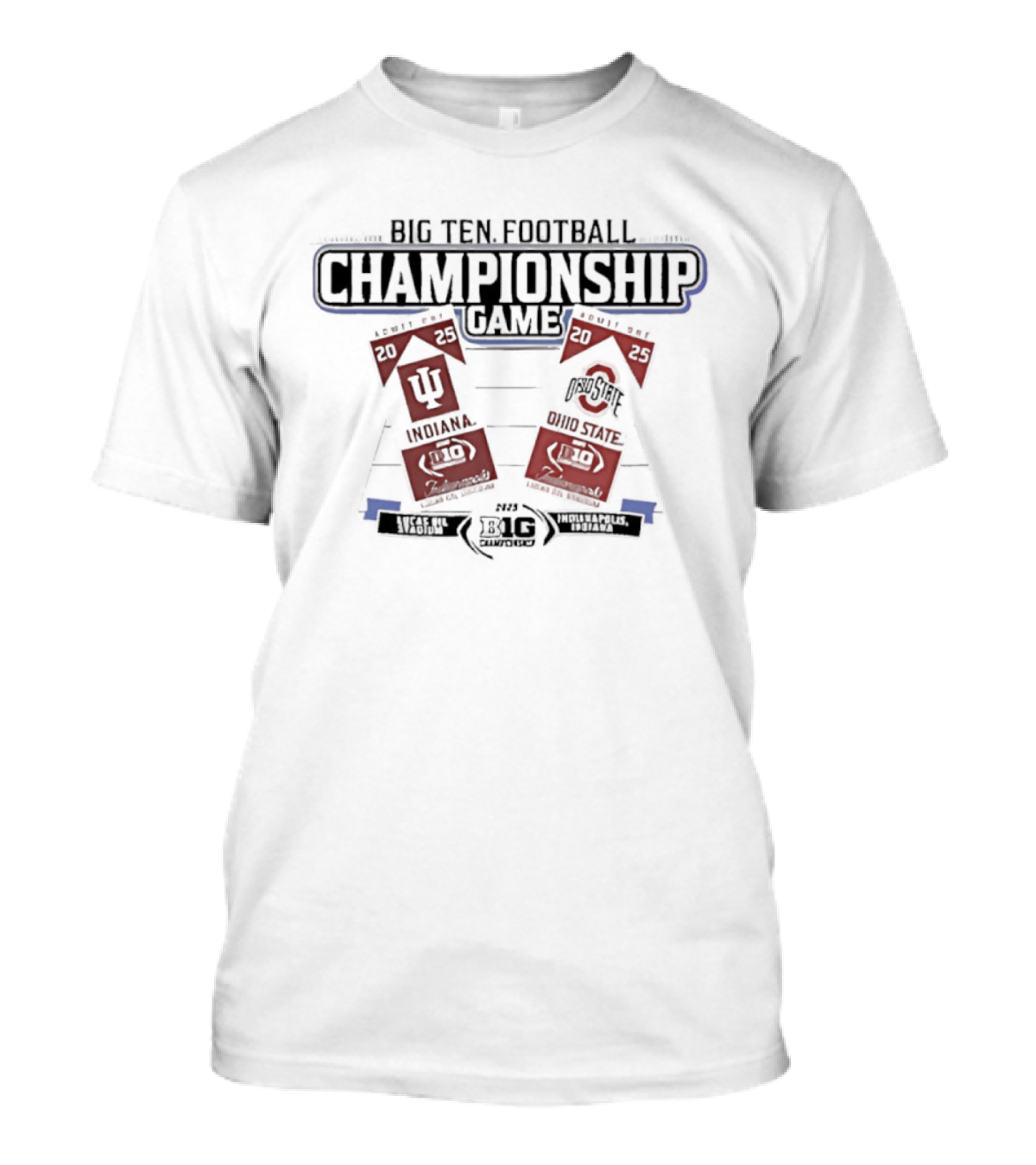 Big Ten 2025 Football Championship Game Indiana Vs Ohio State Tickets T-Shirt