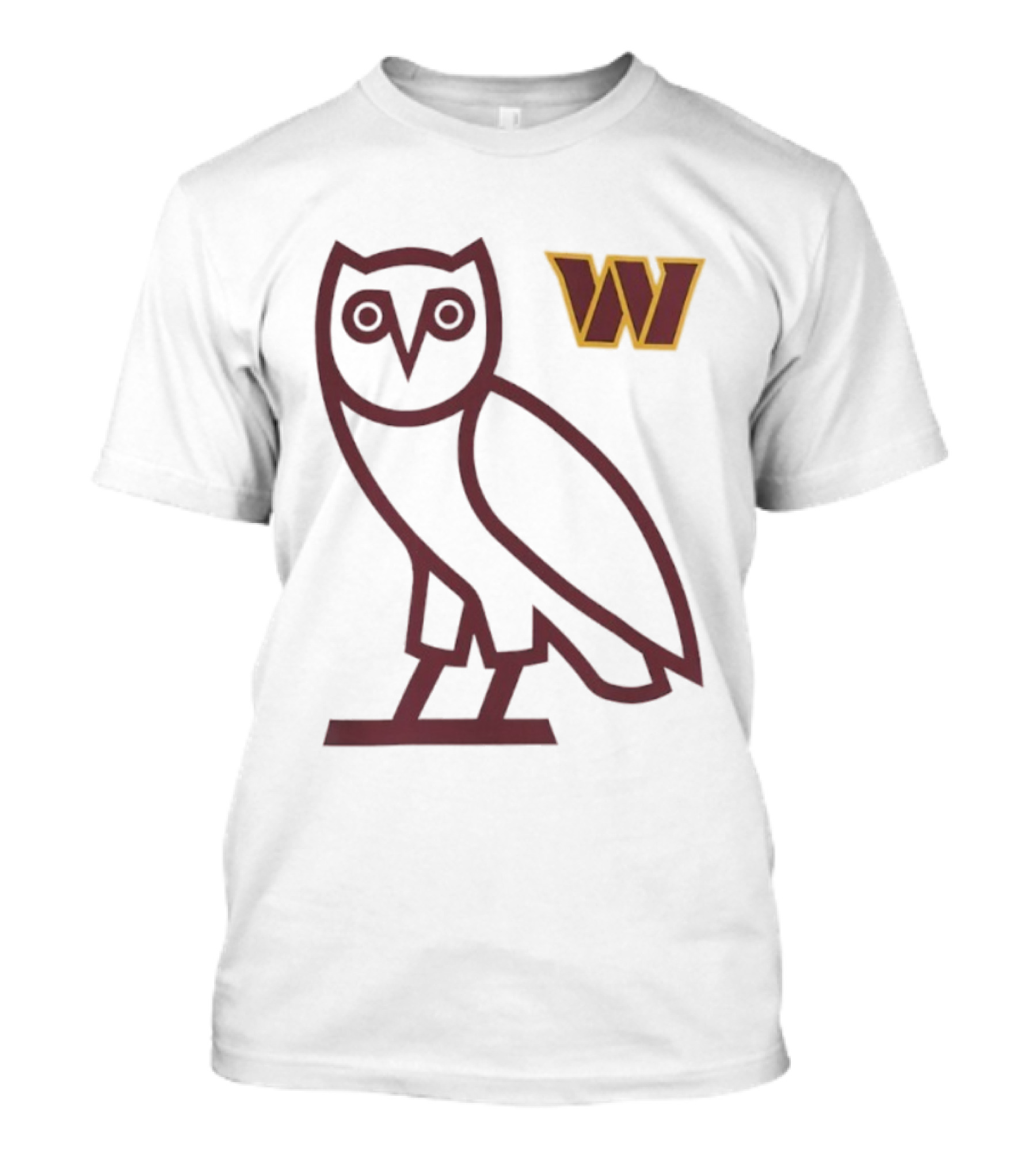 Washington Commanders OVO NFL Collaboration Owl W Logo T-Shirt