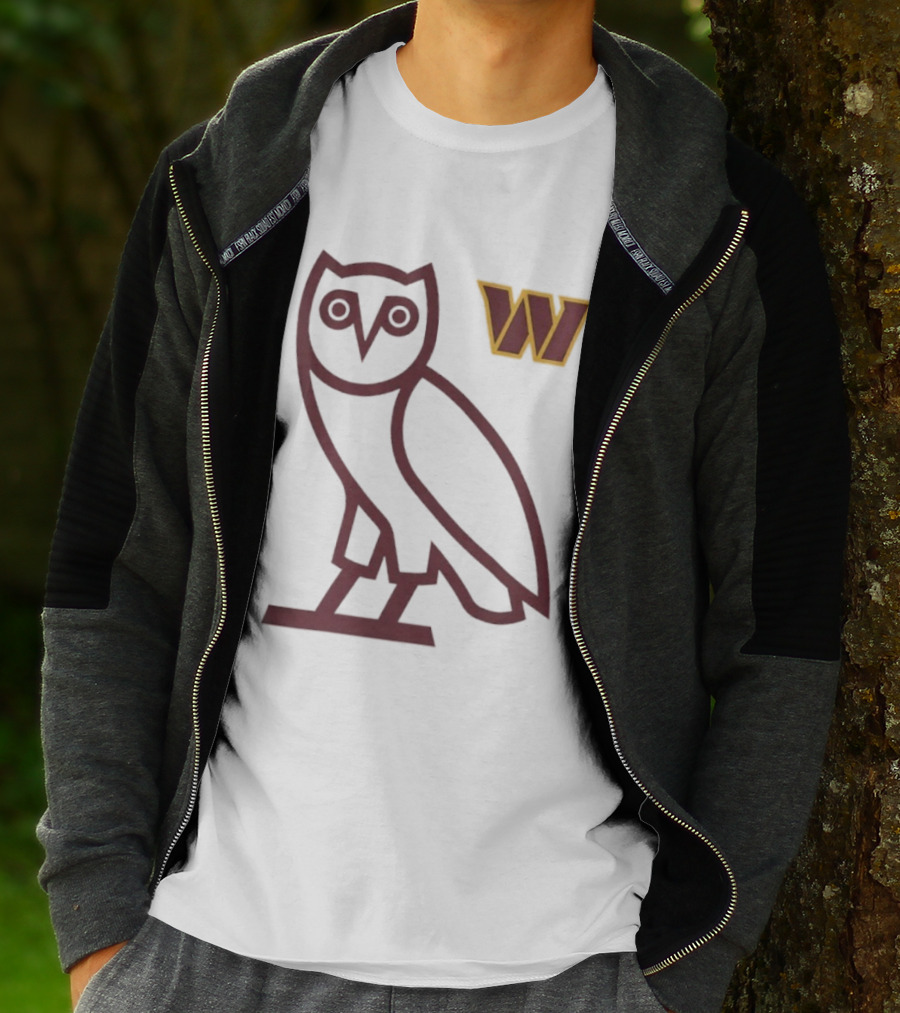 Washington Commanders OVO NFL Collaboration Owl W Logo T-Shirt