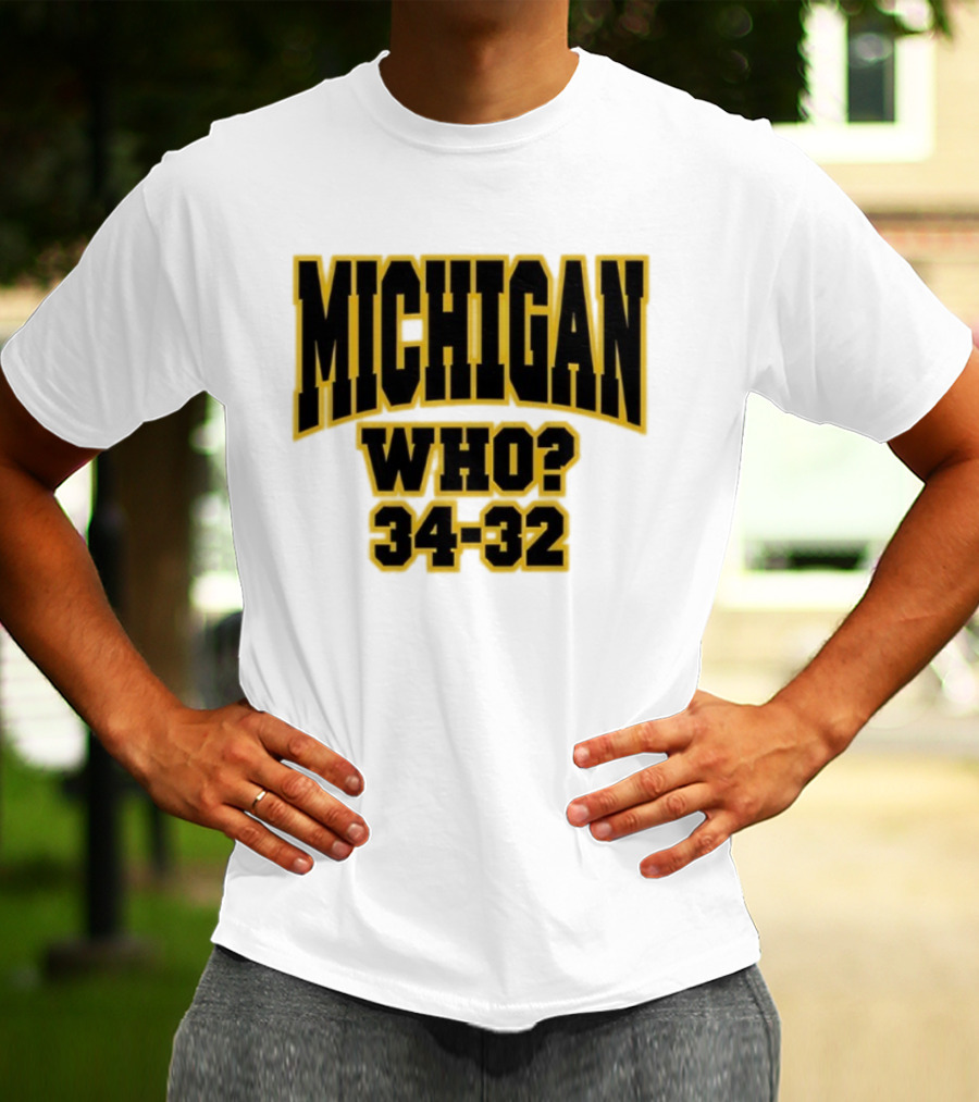 Michigan Who 34-32 T-Shirt