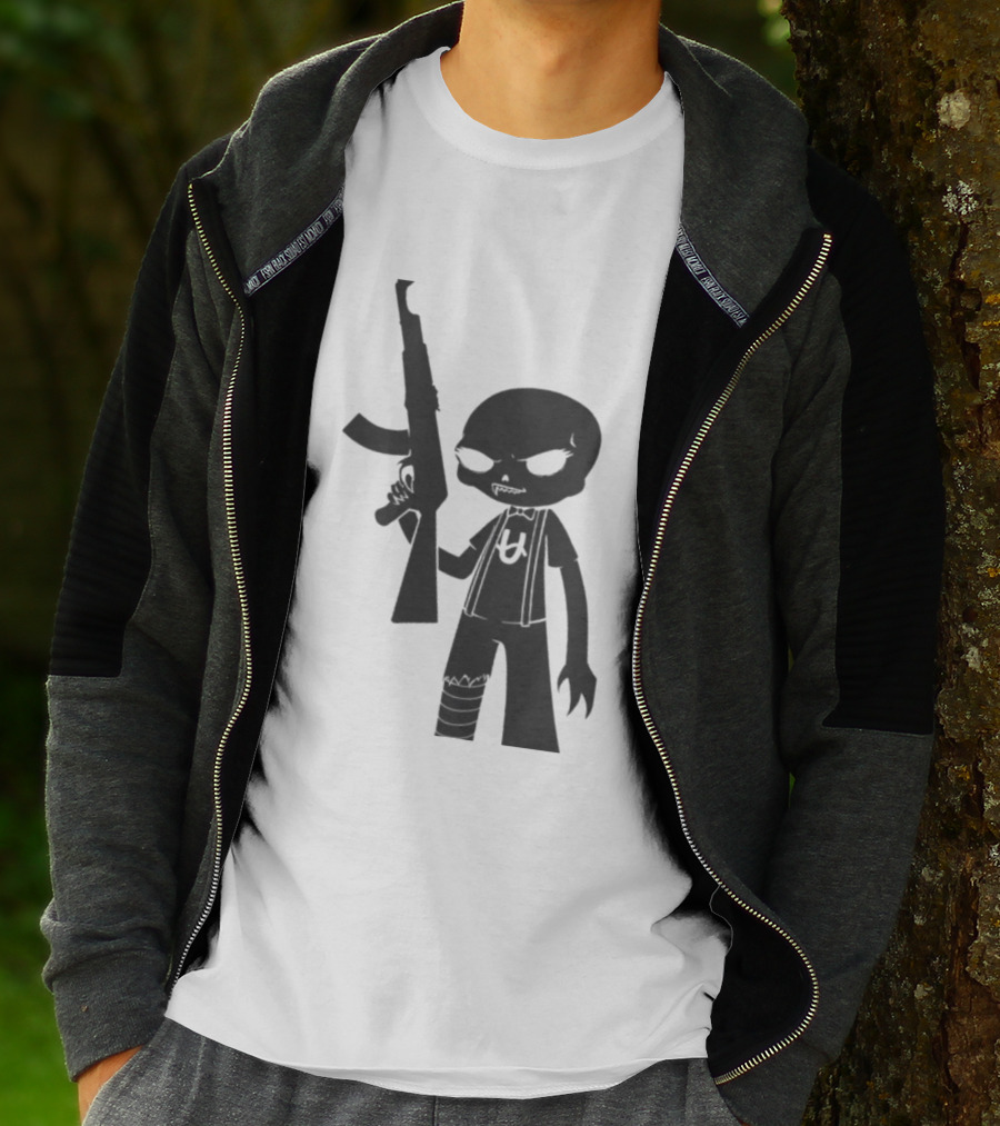 Homestuck Caliborn Character U Symbol Black Silhouette With Weapon T-Shirt