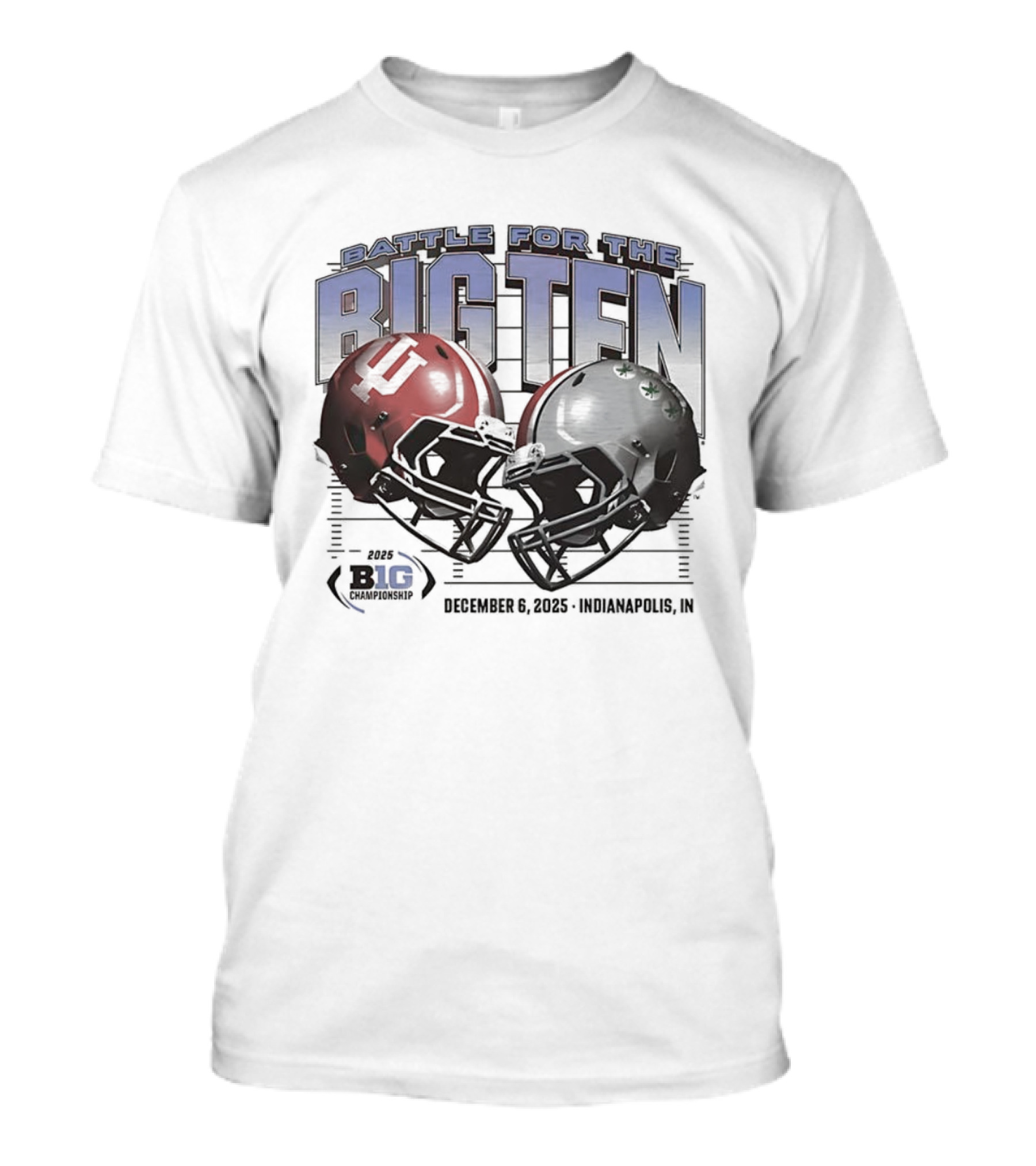 Battle For The Big Ten Indiana Hoosiers Vs Ohio State Buckeyes December 6 2025 NCAA Football Showdown Riley IN T-Shirt