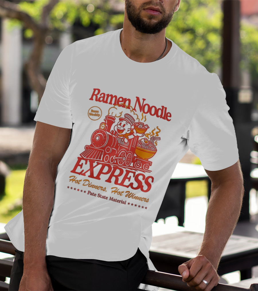 Ramen Noodle Express Hot Dinners Hot Winners Fun Steam Material T-Shirt