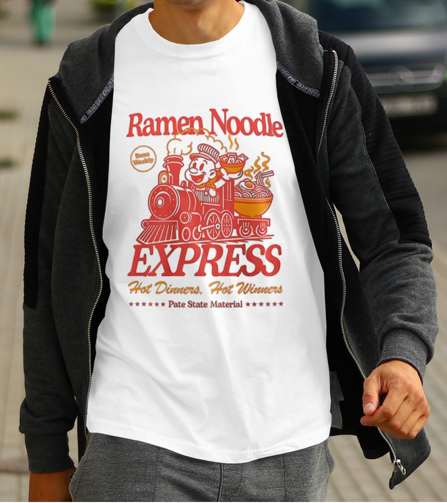 Ramen Noodle Express Hot Dinners Hot Winners Fun Steam Material T-Shirt