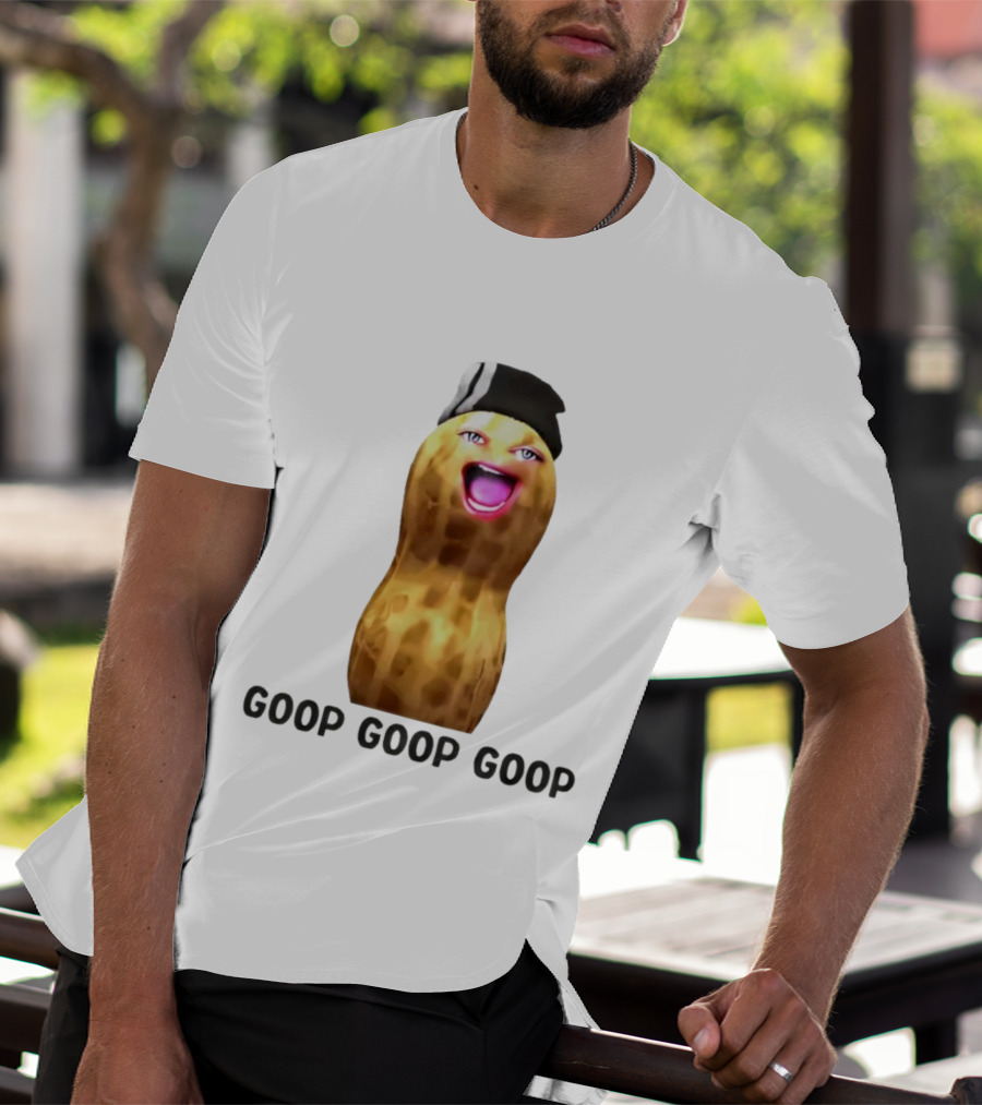 GOOP GOOP GOOP The Burnt Peanut Character With Beanie Hat T-Shirt