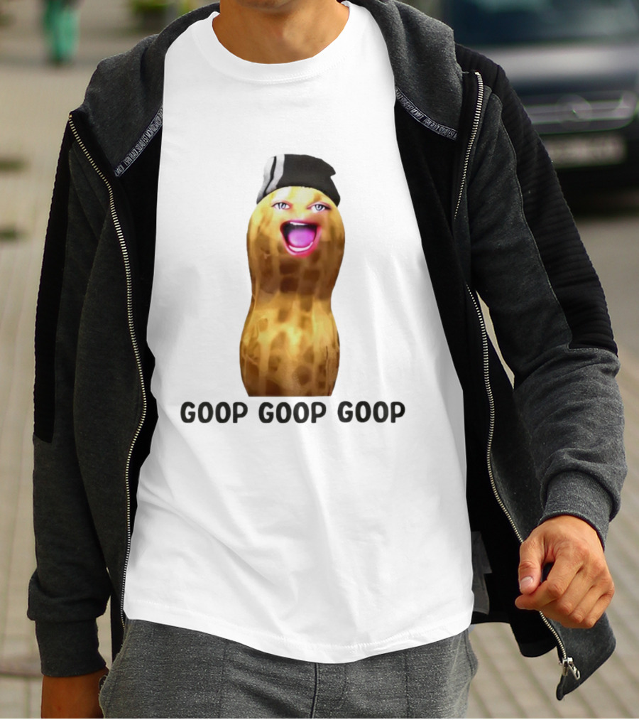GOOP GOOP GOOP The Burnt Peanut Character With Beanie Hat T-Shirt