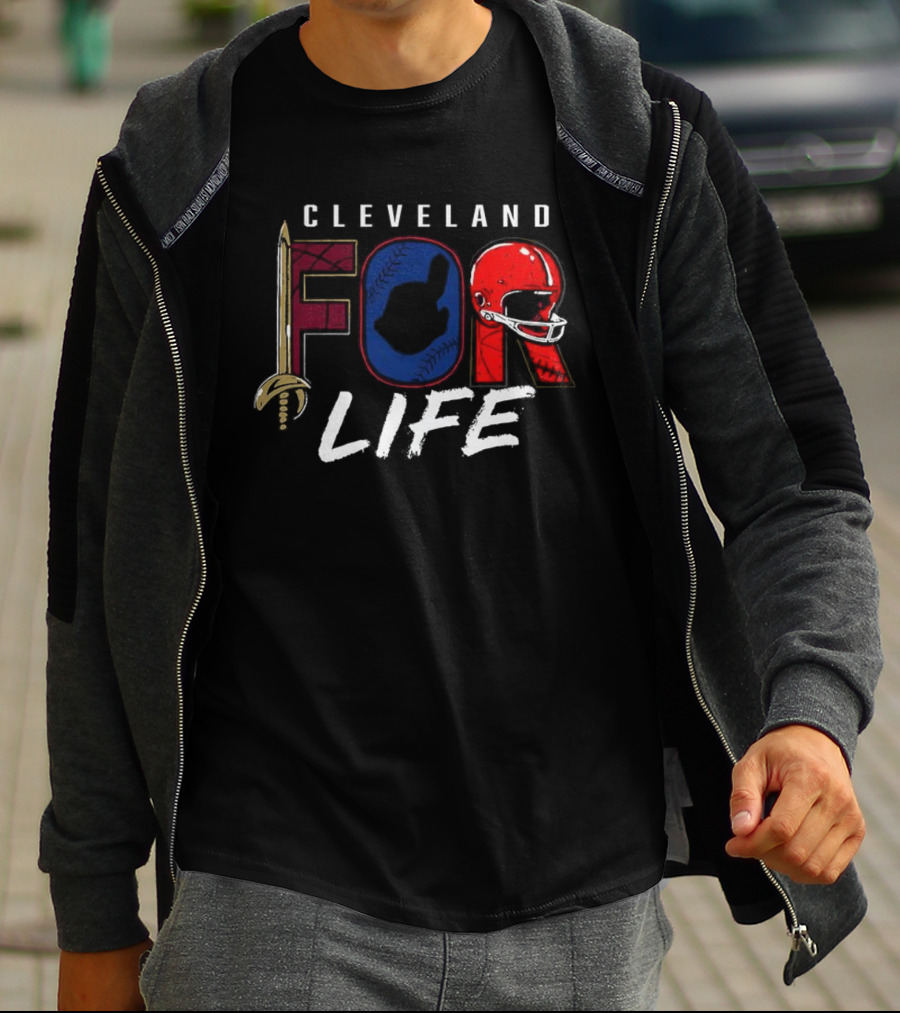 Cleveland Fan Pride Forever Football Baseball Iconic Symbols T-Shirt