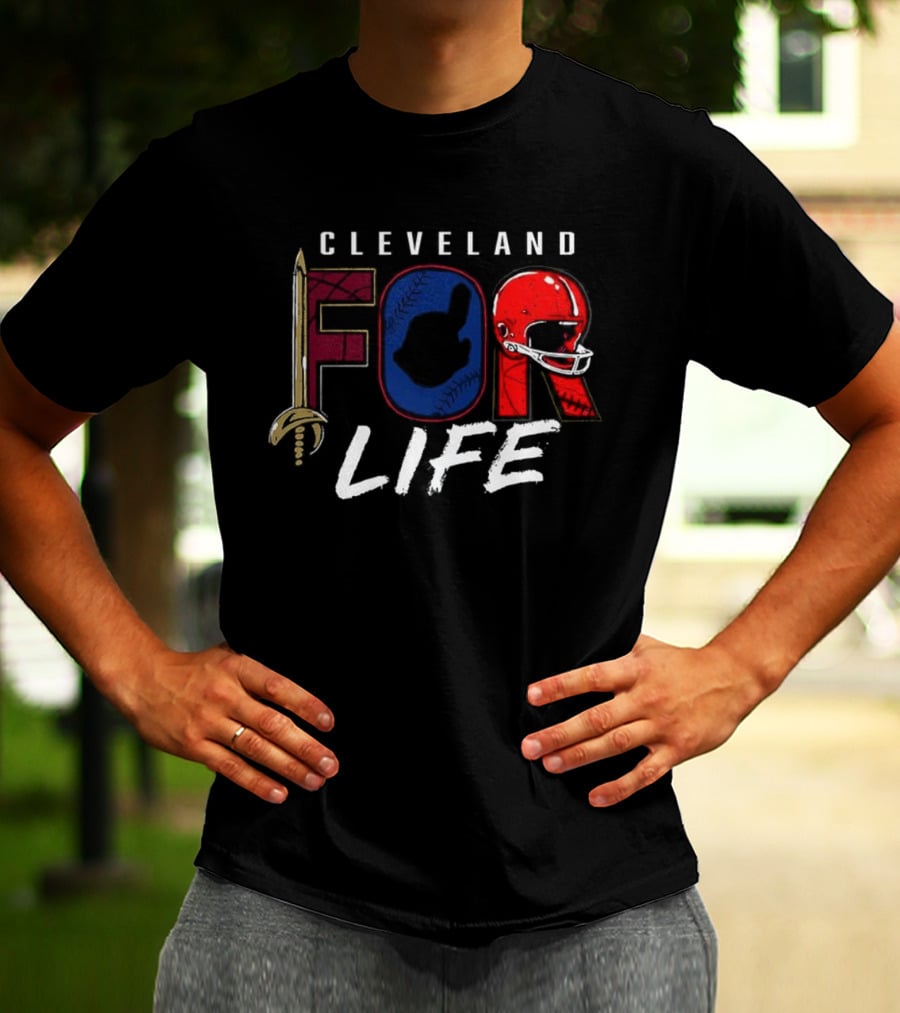 Cleveland Fan Pride Forever Football Baseball Iconic Symbols T-Shirt