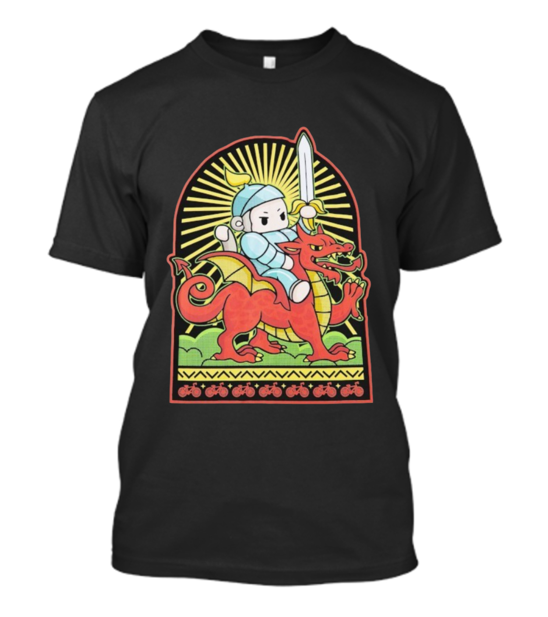 Cdawgva Knight Of Cymru Riding Welsh Dragon With Sword T-Shirt
