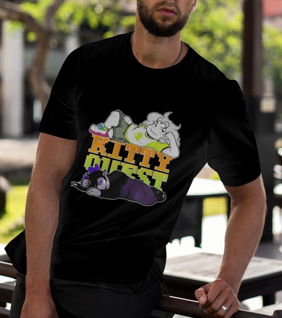 Kitty Quest Playful Characters Relaxing Fun Theme T-Shirt