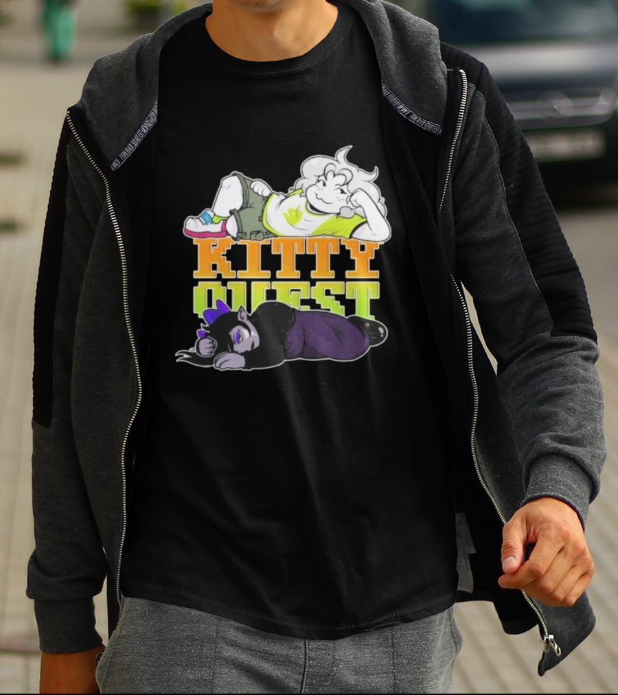 Kitty Quest Playful Characters Relaxing Fun Theme T-Shirt