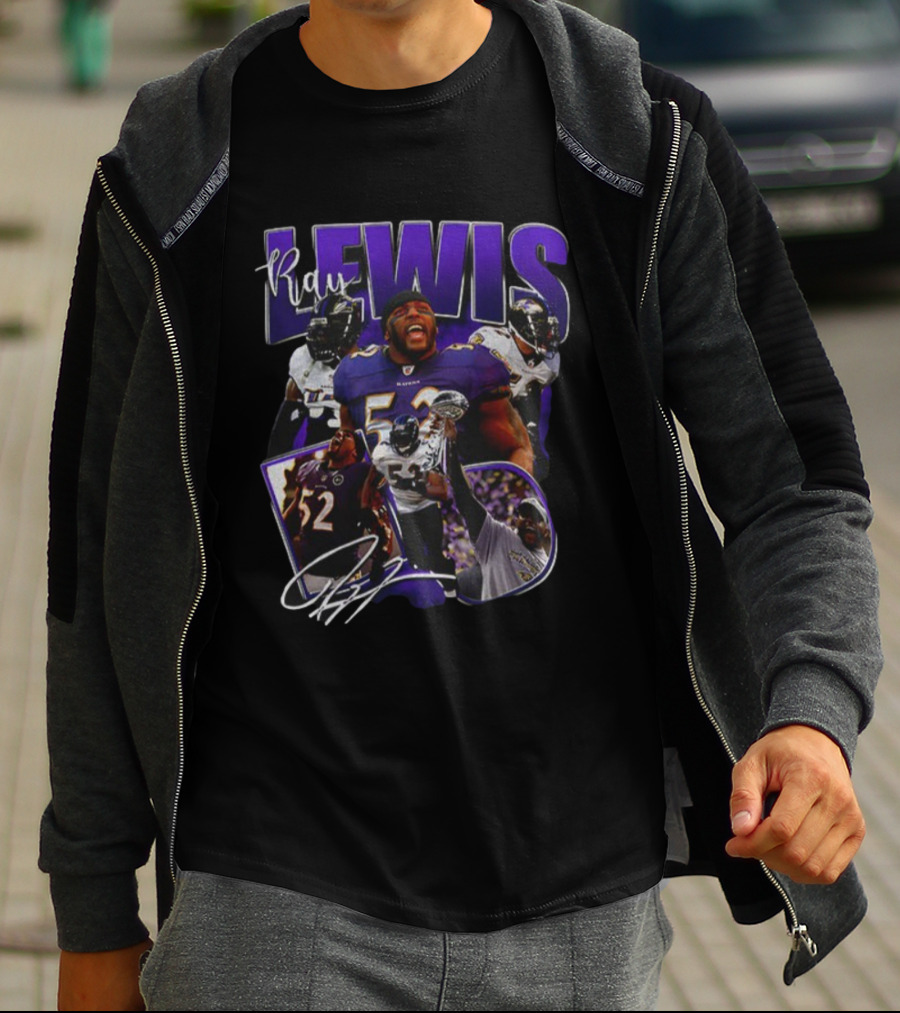Ray Lewis Baltimore Ravens NFL Football Vintage 52 T-Shirt