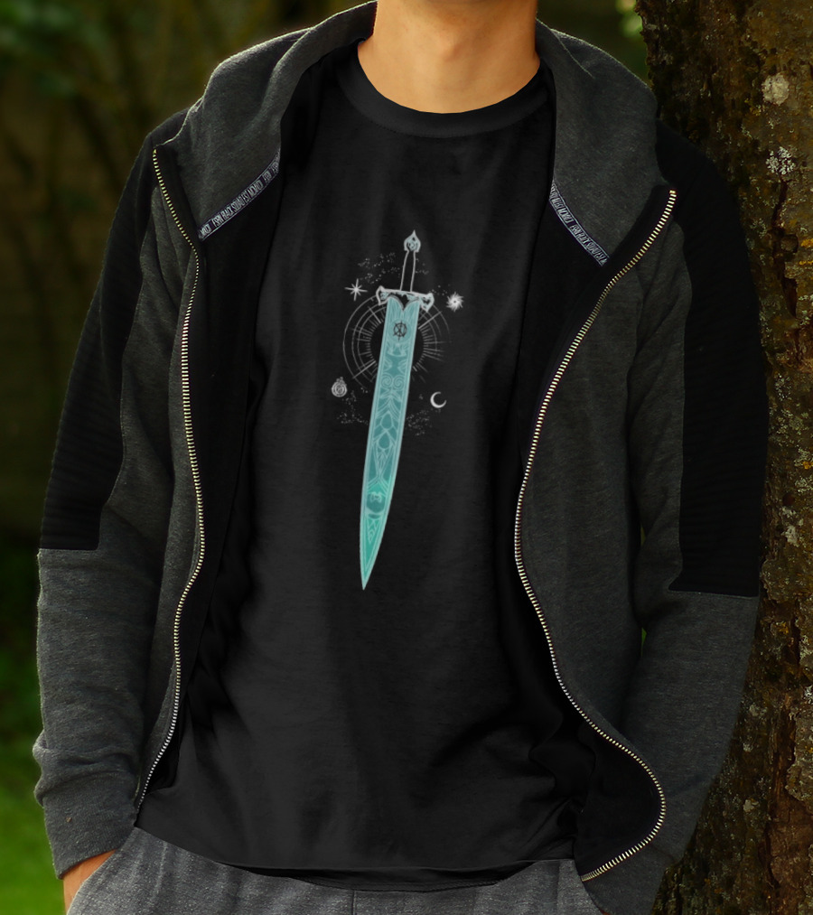 Ophelia Kill The Noise Sword Neon Blue Design T-Shirt