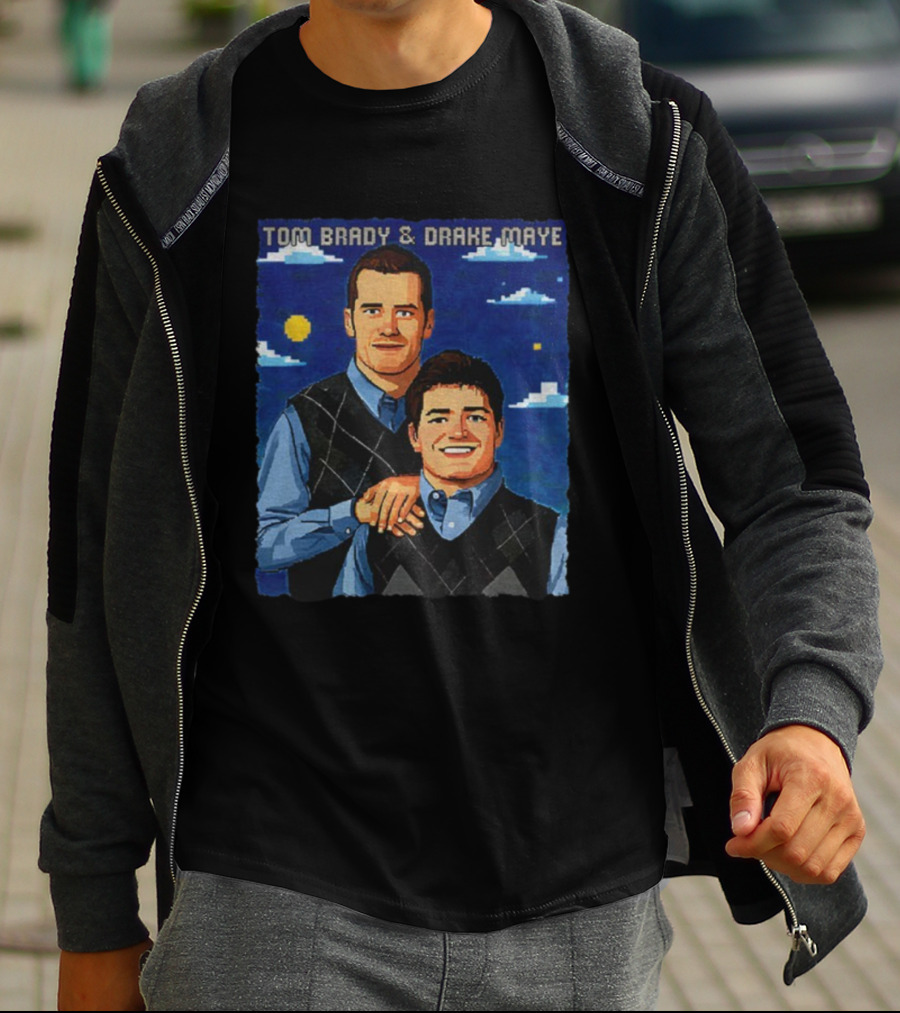Tom Brady And Drake Maye Stepbrothers Vintage New England Patriots NFL 2025 T-Shirt