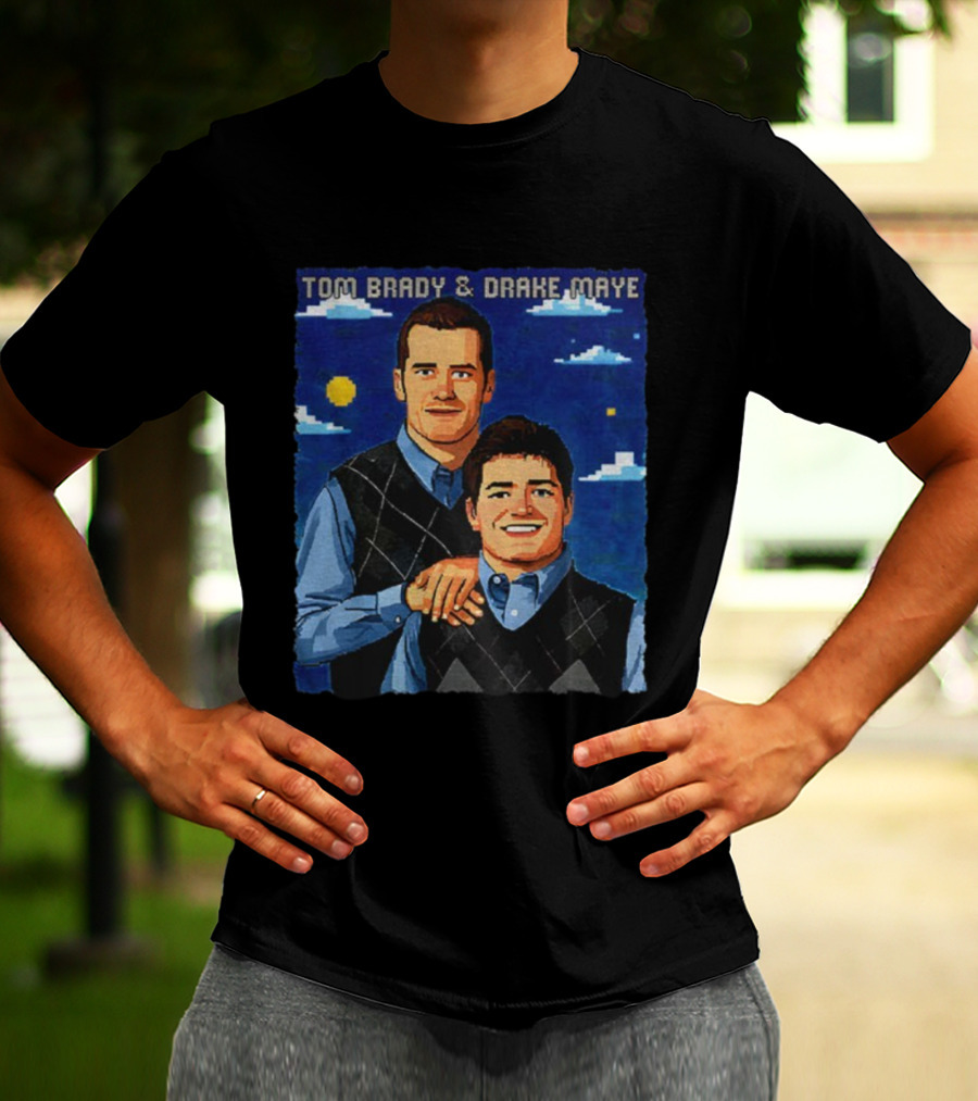 Tom Brady And Drake Maye Stepbrothers Vintage New England Patriots NFL 2025 T-Shirt