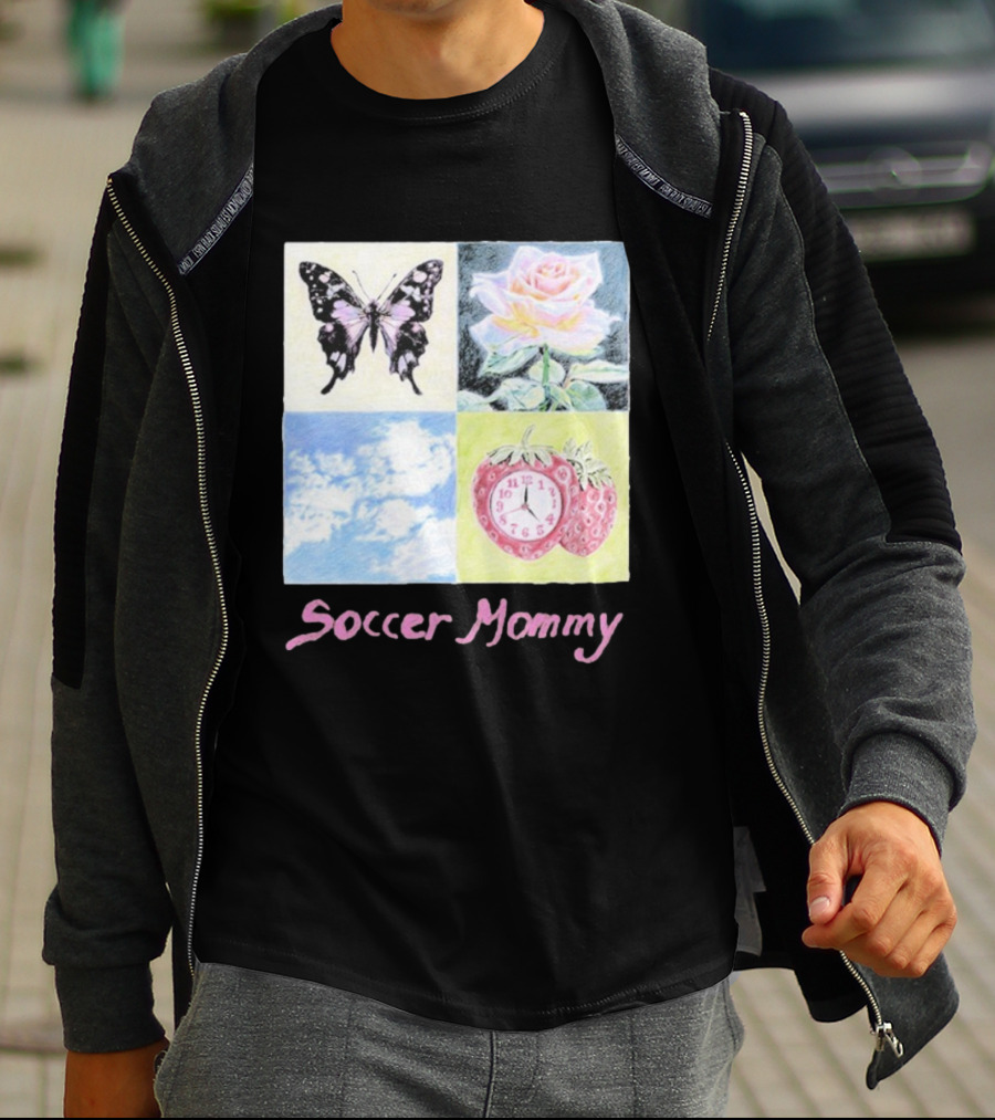 Soccer Mommy Butterfly Rose Sky Strawberry T-Shirt