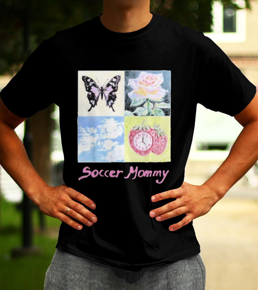 Soccer Mommy Butterfly Rose Sky Strawberry T-Shirt