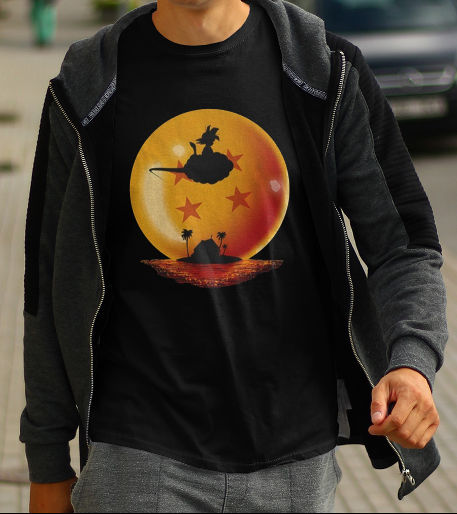 Son Goku Flying Nimbus Kame House Dragon Ball Z Manga Anime T-Shirt