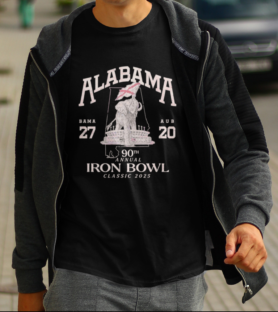 Alabama Crimson Tide 90th Annual Iron Bowl Classic 2025 Bama 27 Aub 20 T-Shirt