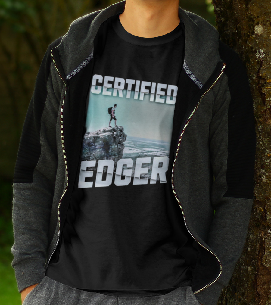 Certified Edger Adventure Surfing Ocean Wave T-Shirt