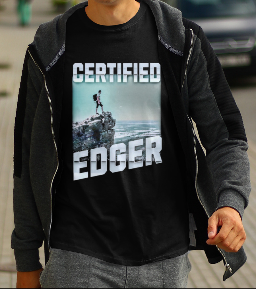 Certified Edger Adventure Surfing Ocean Wave T-Shirt