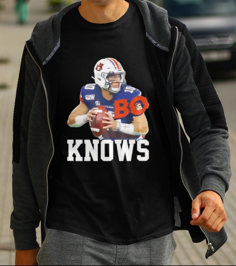 Bo Knows Bo Nix College Football Fan Auburn Tigers Parody T-Shirt