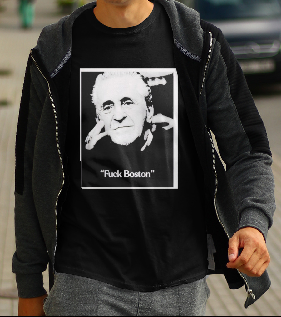 Pat Riley Portrait With 'Fuck Boston' Text T-Shirt