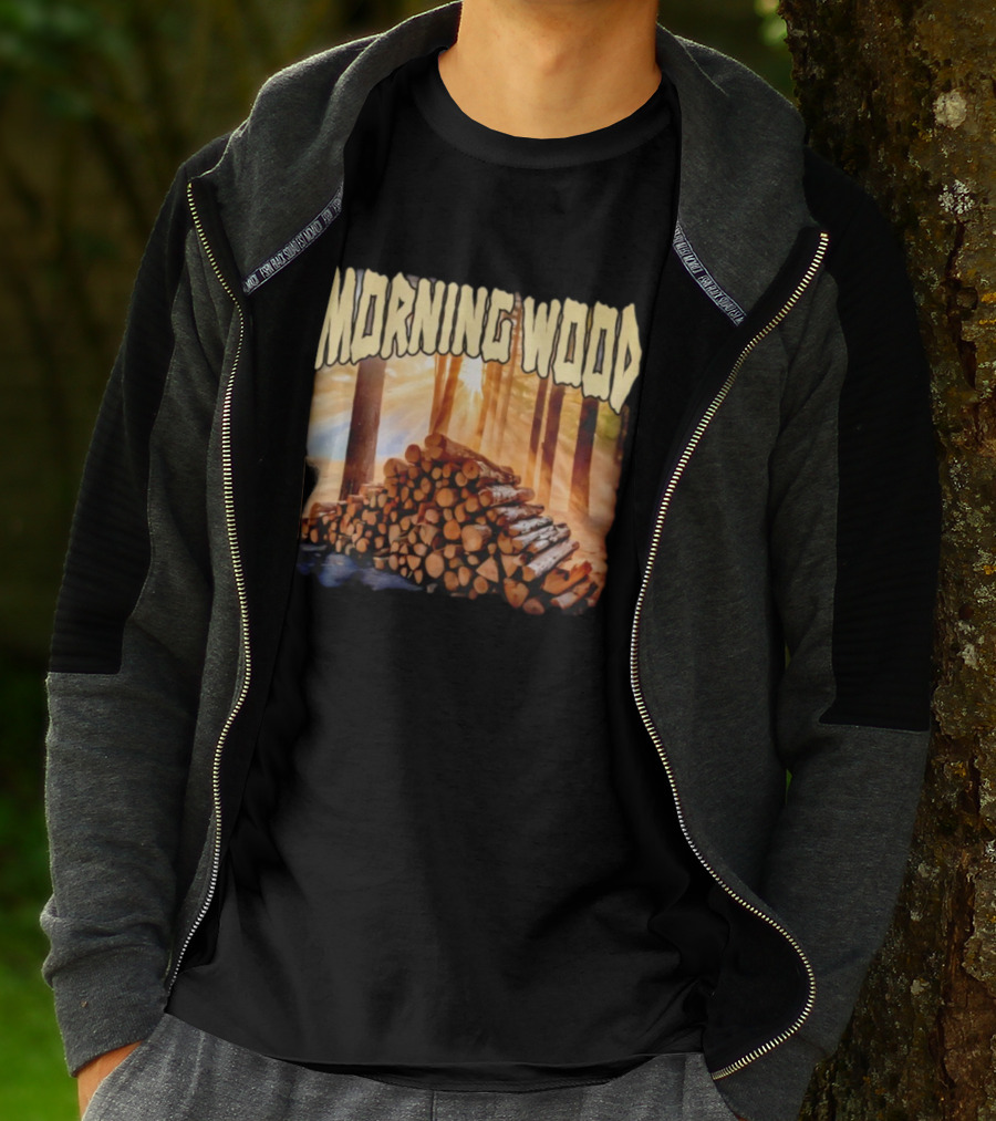 Morning Wood Lumber Stack Forest Sunrise T-Shirt