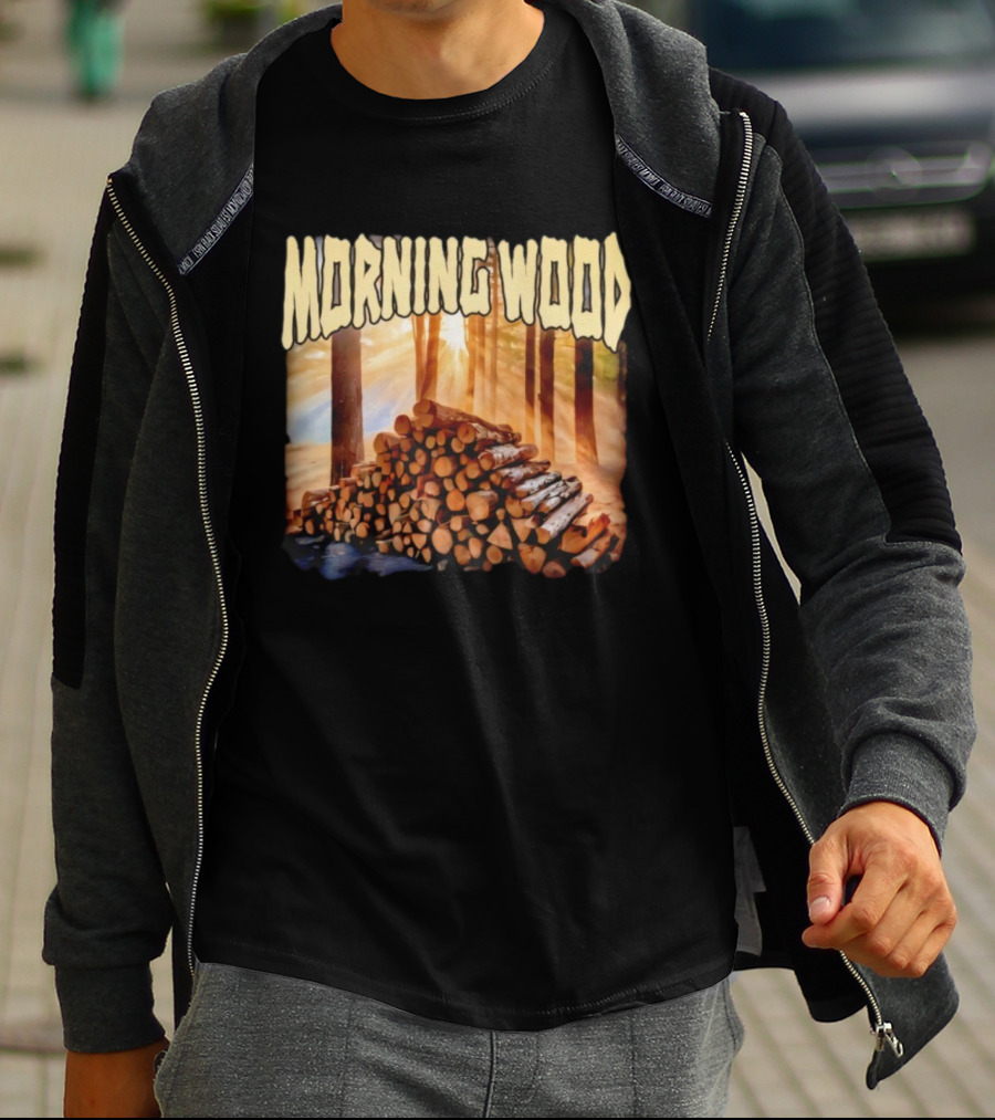 Morning Wood Lumber Stack Forest Sunrise T-Shirt