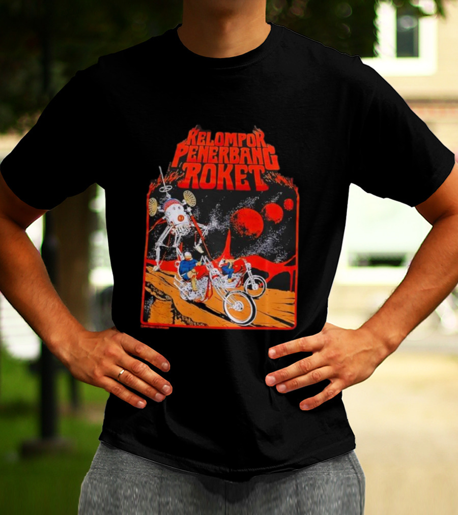 Kelompok Penerbang Roket Ride To Space Adventure On Motorbikes T-Shirt