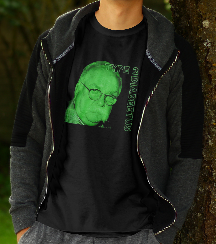 Type 2 Diabetes Wilford Brimley Green Portrait T-Shirt