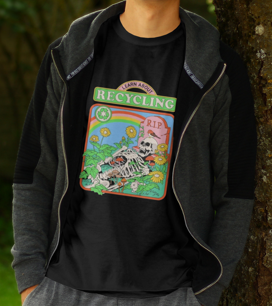 RIP Skeleton Learn About Recycling Eco-Friendly Awareness T-Shirt