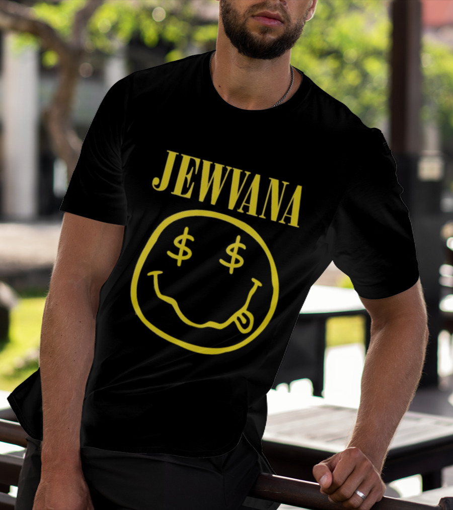 Jewvana Smiley Face Dollar Eyes Nirvana Parody T-Shirt