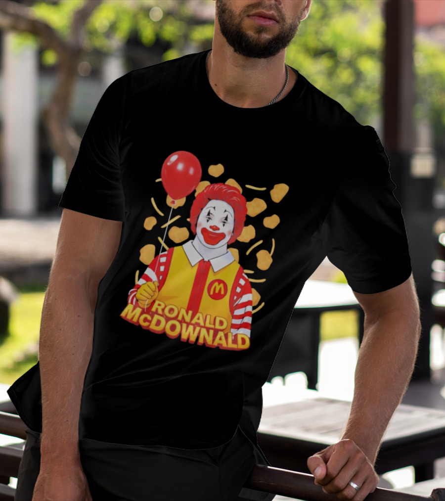 Ronald McDownald McDonald's Red Balloon And Nuggets Theme T-Shirt