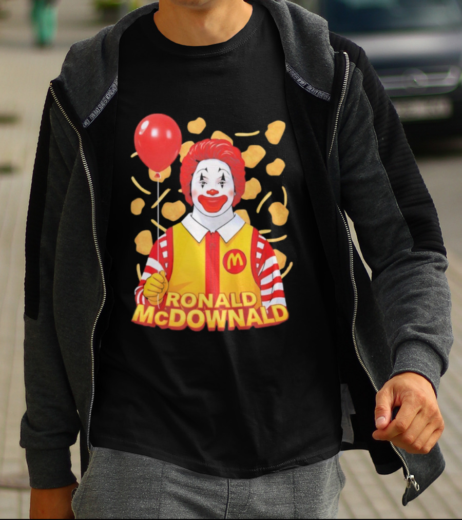 Ronald McDownald McDonald's Red Balloon And Nuggets Theme T-Shirt
