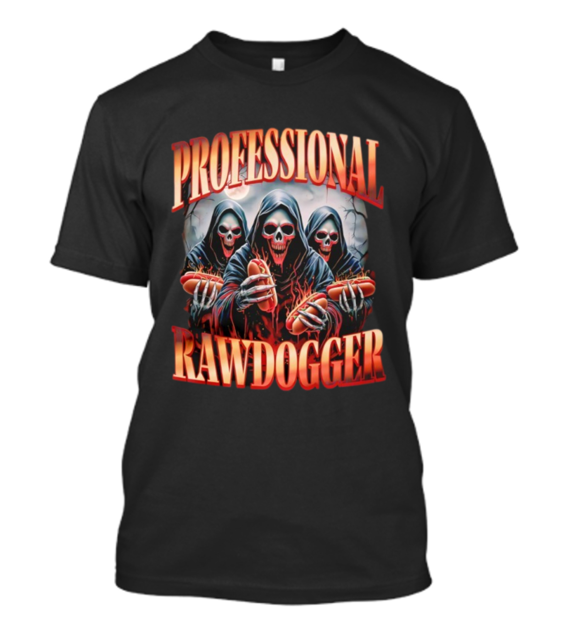 Professional Rawdogger Skeleton Trio With Hotdogs T-Shirt