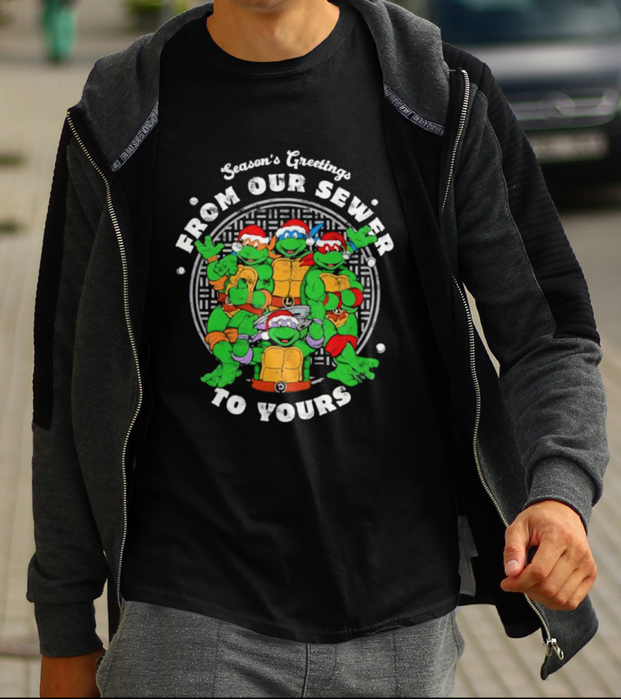 Teenage Mutant Ninja Turtles Season’s Greetings Christmas Sewer Heroes T-Shirt